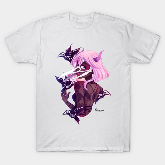 Zoe Raven Necromancer T-Shirt by OmamoriStudio